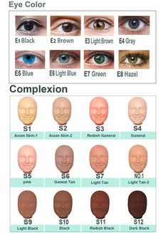 an eye color chart for different colored eyes