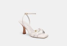 Kelsey Sandal | COACH Elegant Coach Ankle Strap Sandals, Coach Open Toe Formal Sandals, Chic Coach Open Heel Sandals, Coach White Leather Sandals, Coach Open Toe Sandals With Heel Strap, Coach Heels, Coach Sandals, Smooth Leather, Belt Bag