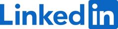 the linkedin logo is blue and white