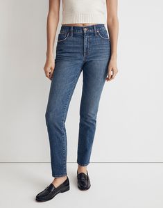 The Ultimate Guide to Styling Straight Leg Jeans (2024) Short Torso, Madewell Jeans, Slim Straight Jeans, Madewell Denim, Boho Casual