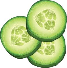 sliced cucumber on white background with clipping