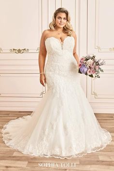 Sophia Tolli Wedding Dress Sophia Tolli: Y12020 - Zoey Wedding Dress With Corset, Strapless Lace Wedding Dress, Hand Beaded Lace, Curvy Bride, Couture Wedding Gowns, Wedding Dresses Romantic