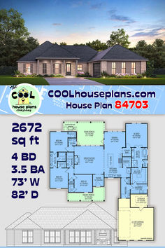 the floor plan for this house is very large and has three bedroom, two bathrooms