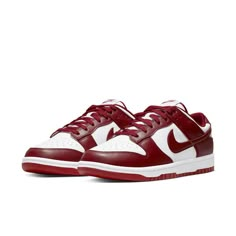 Nike Dunk Low 'Team Red' DD1391-601 - KICKS CREW Vintage Red Dunks, Red Sneakers Nike, Nike Popular Shoes, Red Shoes Nike, Nike Jordan Dunk Low, Nike Red Dunks, Burgundy Dunks, Red And White Nike Dunks, Valentines Day With Friends