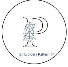 the embroidery pattern is shown in a circle