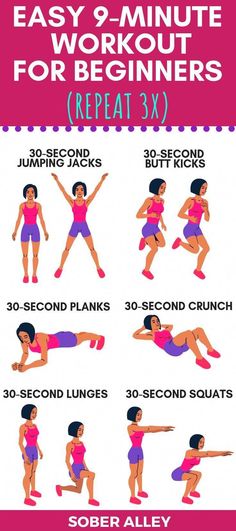 a poster showing how to do an easy workout for beginners