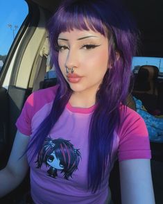 Thank you sm @rottengirlthrifts for the shirt <3 Go check out her page 🫶🏻 Dyed Hair Inspiration, Grunge Aesthetic, Hair Inspo Color, Purple Hair, Dyed Hair, Hair Inspo, Color Me, Hair Inspiration, Cool Hairstyles