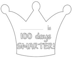 a paper crown with the words'100 days smarter'written in white on it