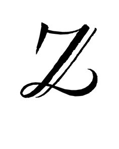 the letter z with an arrow in it's center and some writing on top