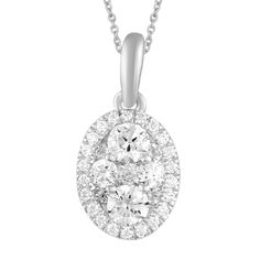 Accent your style with this distinctively fashionable diamond oval pendant necklace. Accent your style with this distinctively fashionable diamond oval pendant necklace.Click on this JEWELRY & WATCHES GUIDE to learn about fit, styles, materials and more! Metal: sterling silver Chain length: 18 in. Packaging: boxed Finish: polished Chain type: cableDIAMOND DETAILS Total weight: 1/2 ct. Clarity: I2-I3 Shape: round brilliant Setting: prong Gemstones may have been treated to enhance their appearance Anniversary Oval Link Necklace With Diamond Accents, Diamond White Oval Pendant Diamond Necklace For Wedding, White Diamond Necklace With Oval Pendant, Diamond White Oval Pendant Necklace For Wedding, White Oval Diamond Necklace With Brilliant Cut, White Oval Diamond Necklace With Accents, Oval Pendant Diamond White Necklace For Wedding, White Diamond Necklace With Oval Shape For Anniversary, Oval White Diamond Necklace With Accents