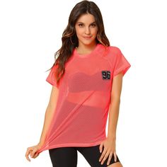 This blouse is super comfortable for a casual day, which is especially suitable for sports lovers Should be worn with a tube top or cami top, but not included Loose Fit, Styled with jeans, sports shorts, leggings, or slim pants for a chic look Occasion: Club, Party, Gatherings, Daily, Weekend, etc. Summer Athleisure T-shirt For Gym, Casual Short Sleeve Mesh Top, Trendy Short Sleeve Mesh Top, Trendy Mesh Short Sleeve Tops, Sporty Summer Tops, Breathable Athleisure T-shirt For Summer, Casual Mesh T-shirt For Summer, Summer Gym Tops With Mesh Back, Summer Gym Top With Mesh Back