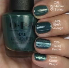 Opi Lets Scrooge, Opi Dip Powder Colors Winter, Opi Christmas Colors, Opi Winter Colors, Acrylic Nails At Home, Nail Colors Winter