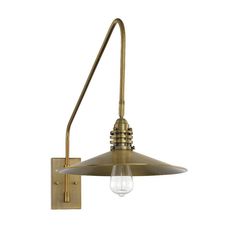 With its dramatically sweeping gooseneck arm and steel shade, the adjustable one-light Wheaton wall sconce makes a statement in a versatile warm brass finish. Measuring 14½" wide x 22" high x 38" extension, the sconce provides ample illumination from one 60-watt Edison-base bulb. Above Kitchen Sink, Farmhouse Wall Sconces, Garage Studio, Savoy House, House Furniture, Kitchen Makeover, Light Wall, Exterior Lighting, Led Night Light