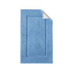 a blue towel with a white border