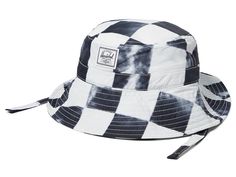 Herschel Supply Co. Kids Beach UV Bucket Hat 6 - 18 Months (Infant) - Traditional Hats : Black Distressed Checker : Offering UPF 50+ sun protection that protects against harmful sun rays, the Herschel Supply Co. Kids Beach UV Bucket Hat 6 - 18 Months is a must-have for your kid's outdoor trips. The unstructured low crown and flat brim of the hat shield your kid's face from the sun while the detachable hook-and-loop chin strap ensures a snug fit. This printed bucket hat comes with a cotton twill sweatband that provides breathability. Sized for 6-18-month-olds, this cotton bucket hat is perfect to match your kid's different outfits and styles. Pull-on style. Brand logo patch at the front. Allover print. 100% nylon. Hand wash only. Imported. Grey Bucket Hat Outfit, Grey Bucket Hat, Bucket Hat Outfit, Hats Black, Kids Beach, Beach Kids, Herschel Supply Co, Herschel Supply, Sun Rays