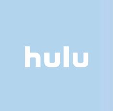 the word hulu is written in white on a light blue background with an image of a