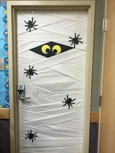 a door decorated to look like a monster