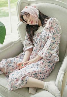 #kfashion #Koreanstyle Pajamas/Home-wear Sewing Pajamas, April Mop, Korean Night, Beautiful Nightgown, Night Suit, Cute Pajamas