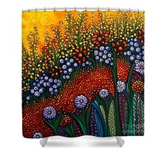 a painting of flowers shower curtain