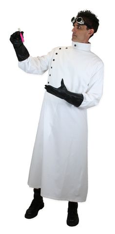 Mad Scientist Howie Lab Coat - White Mad Scientist Costume, Steampunk Halloween Costumes, Scientist Costume, Mad Scientist Lab, Leather Gauntlet, Steampunk Halloween, Tv Production, Period Clothing, Lab Coats