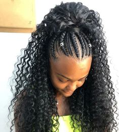 Half Braids Half Crochet, Braid Styles For Black Women, Half Up Half Down Braids, Half Braids, Running Hair, Hairstyles With Weave, Braid Half Up, Braid Half Up Half Down, Styles For Black Women