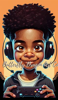 Gamer Boy Art Afrocentric Cartoon Etsy List Inspiration, Gamer Boy, Boy Art, Inspiration Ideas, Art