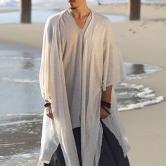 Monk Robes Texture, White Shawl Men, Mens Kimono, Urban Zen, White Shawl, Male Kimono, Soft Robes, Black Kimono, Knit Shawl