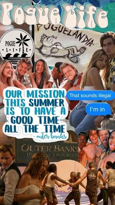 the collage shows people and their names in different languages, including one that says'our mission this summer is to have a good time all the time