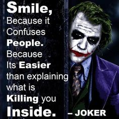 the joker quote is displayed on a black background