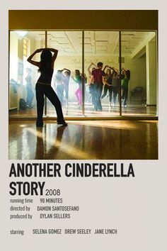 the cover of another cinderella story, featuring a woman dancing in front of a group of people