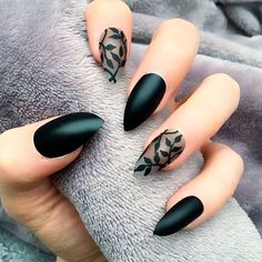 Prom Nail Designs, Matte Black Nails, Fall Nail Art Designs, Black Nail Art, Matte Nails Design, Super Nails, Black Prom