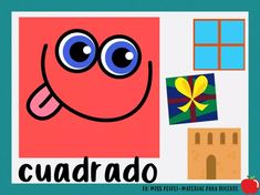 an image of a poster with the words cuadrado in spanish and english