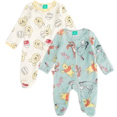 Dress your little one in magical comfort with this adorable 2-pack of Disney Newborn Sleep N Play coveralls, featuring a zip-up design for easy changing, cozy footies for warmth, and playful Mickey Mouse, Minnie Mouse, and Winnie the Pooh patterns perfect for baby's first wardrobe! Winnie The Pooh Eeyore, Baby Mickey Mouse, Pooh Baby, Baby Mickey, Boys Fleece, Disney Winnie The Pooh