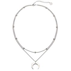 PRICES MAY VARY. Feature: Feature: Crescent Layered Necklace, Easy and trendy, the Crescent Layered Necklace features a choker layer with round beads and a second, longer layer with a cute crescent charm. Material: Titanium steel; Stainless Steel Color. Nickel free. Measurements: 14.96 inch with 1.57 inch extender chain; Weight: 6.9 g Occasion: This delicate layered necklace are suitable for everyday, work, celebration, street with friends, date, gift for her,etc. Seller Warranty: Free and easy Trendy Layered Necklace With Delicate Chain, Round Metal Layered Necklace In Minimalist Style, Minimalist Layered Metal Necklace, Minimalist Round Layered Metal Necklace, Minimalist Round Metal Layered Necklace, Trendy Silver Round Charm Necklaces, Metal Layered Necklace With Delicate Chain, Layered Metal Necklace With Delicate Chain, Layered Round Necklace With Delicate Chain