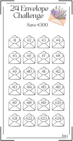 the printable envelope challenge with instructions to make it