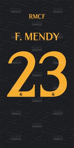 a black and yellow poster with the number 23 on it's back side, which reads