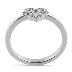 Top of Ring Height: 6.1mm

Top of Ring Width: 8.8mm

Shank Width: 2.2mm


Stone Material: Clear Cubic Zirconia

Stone Shape: Round

Total Number of CZ Stones: 15

Stone Setting: Prong


Metal: 925 Sterling Silver

Plating: Rhodium plated

Finish: High Polish Cubic Zirconia Heart Ring With Brilliant Cut For Promise, Stainless Steel Round Band Ring For Anniversary, Heart Shaped Cubic Zirconia Ring With Prong Setting, Heart-shaped Cubic Zirconia Ring With Prong Setting, Heart Shaped Cubic Zirconia Rings For Formal Occasions, Stainless Steel Rings For Valentine's Day Anniversary, Heart-shaped White Gold Stackable Promise Rings, Classic Heart-shaped Cubic Zirconia Rings, Heart-shaped Brilliant Cut Promise Ring