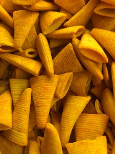 close up view of yellow potato chips