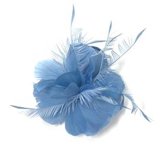 Cornflower Blue Feather Fascinator A contemporary feather fascinator for any special occasion such as weddings, the races or ladies day Approx 15cm diameter Blue Feather Trim Headpiece For Wedding, Blue Feathered Mini Hat For Wedding, Blue Feathered Mini Hat For Weddings, Blue Wedding Headpiece With Feather Trim, Blue Mini Hats With Feathers For Wedding, Blue Feathered Wedding Fascinator, Blue Feathered Fascinator For Races, Blue Feather Fascinator For Races, Fascinator Hair