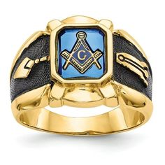 14k masonic ring mounting. Material: Primary - Purity:14K|Band Width:4 to 12 mm (tapered)|Material: Primary:Gold|Mounting Type:Ring|Completeness:Mounting Only (no stones included)|Width of Item:4 to 17 mm (tapered)|Product Type:Jewelry|Jewelry Type:Rings|Sold By Unit:Each|Gender:Men's|Material: Primary - Color:Yellow|Ring Type:Themed|Men's Type:Rings|Ring Top Length:15 mm|Ring Top Width:11 mm Size: 5.  Gender: unisex.  Age Group: adult. Spinel Stone, Yellow Pearl Earrings, Brown Pearl Earrings, Blue Spinel, Yellow Pearl, Seahorse Pendant, Masonic Ring, Bone Pendant, Pearl And Diamond Earrings