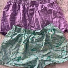 Never Worn, Super Cute Casual Green Boxer Briefs For Loungewear, Casual Purple Bottoms For Daywear, Purple Summer Pajama Shorts For Sleep, Purple Summer Pajama Shorts, Purple Bottoms For Pajama Party In Summer, Purple Bottoms For Summer Pajama Party, Purple Cotton Pajama Shorts, Purple Cotton Pajama Shorts For Pajama Party, Cotton Purple Pajama Shorts For Pajama Party