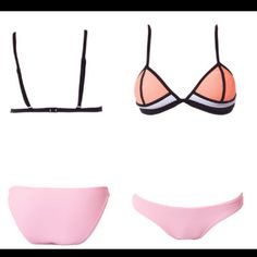 New With Original Package Sporty Pink Swimwear For Vacation, Pink Sports Swimwear, Sporty Pink Triangle Top Swimwear, Sporty Pink Swimwear For Sunbathing, Sporty Pink Swimwear, Pink Sporty Swimwear For Beach Season, Sporty Pink Swimwear For Beach Season, Sporty Bra-friendly Pink Swimwear, B Cup