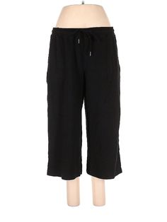 Terra & Sky Casual Pants Size: 0X Black Bottoms - used. 60% COTTON, 40% MODAL, Capri, Solid, Mid/Reg Rise | Terra & Sky Casual Pants - Mid/Reg Rise: Black Bottoms - Size 0X Sky Black, Black Casual Pants, Black Pants Casual, Black Bottoms, Black Casual, Casual Pants, Womens Bottoms, Capri, Women Handbags