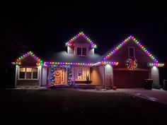 a house with christmas lights all over it