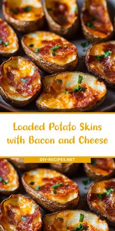 loaded potato skins with bacon and cheese