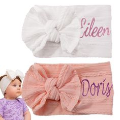 PRICES MAY VARY. [Personalized Girl Baby Headband with Bow]: Click "Customize Now",Choose your preferred headband color. We offer a variety of thread color and embroidered fonts for Custom Baby Girls Headband.You can input the customized text information you want. [Girls Headband with Name Material]:These Baby Girls Bows Headbands are made of super soft material,they are very stretchy.the elastic baby headband fits most babies from newborn to toddler.Good elasticity and top quality with a reason Headband With Bow, Headband Fits, Bow Baby Shower, Girls Headband, Baby Hair Accessories, Embroidered Name, Girl Decor, Newborn Headbands