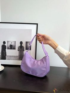 BirdinBag - Chic and Streamlined Hobo Bag Hobo Bag Patterns, Mauve Purple, Bags Leather Handbags, Word Wrap, Purple Bags, Affordable Jewelry, Bird In Bag, Nylon Bag, Casual Bags