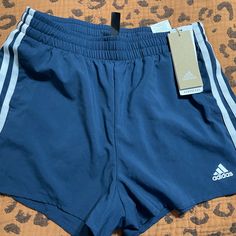 Nwt Size Xs Adidas Blue Shorts With Three Stripes, Adidas Blue Cotton Shorts, Casual Blue Adidas Athletic Shorts, Casual Adidas Blue Athletic Shorts, Casual Adidas Blue Shorts, Adidas Blue Athleisure Athletic Shorts, Casual Blue Adidas Shorts, Adidas Blue Shorts For Summer, Adidas Blue Workout Shorts