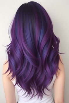 Blue And Violet Hair, Vivid Hair Color Ideas, Trendy Hair Color Ideas, Lilac Hair Color, Hair Colour Ideas, Vivid Hair, Galaxy Hair