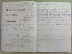 an open notebook with some writing on the pages and numbers written in spanish, italian and english